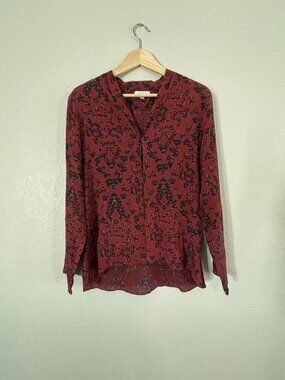 Barneys New York Women Sz Large 100% Silk Blouse Patterned